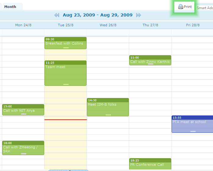 New in Zoho Calendar : Print View and Free/Busy Zoho Blog
