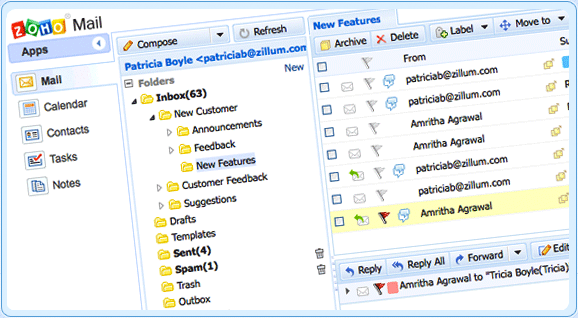 Zoho Mail - Webmail Interface