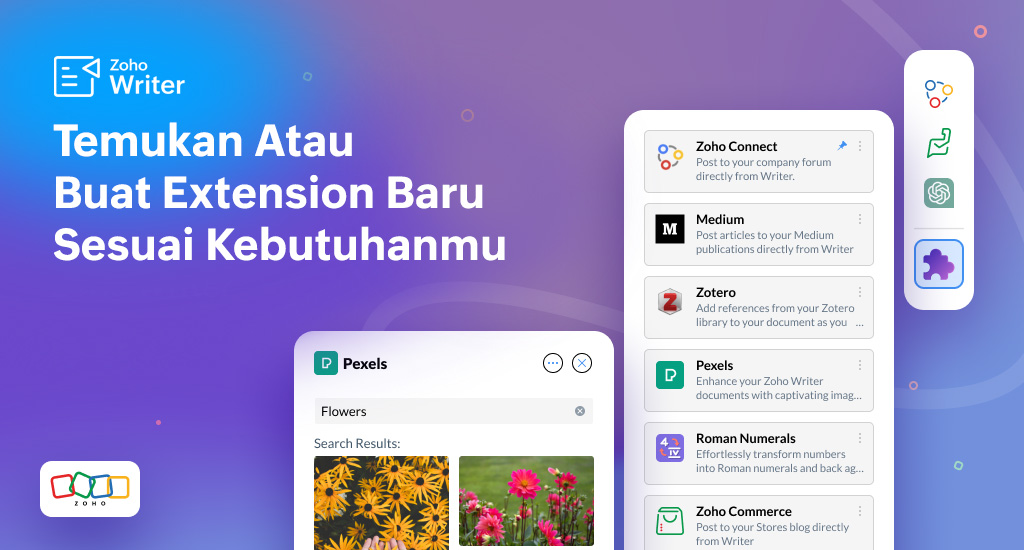 Dapatkan Ekstensi Baru untuk Zoho Writer atau Buat Ekstensi Sesuka Anda