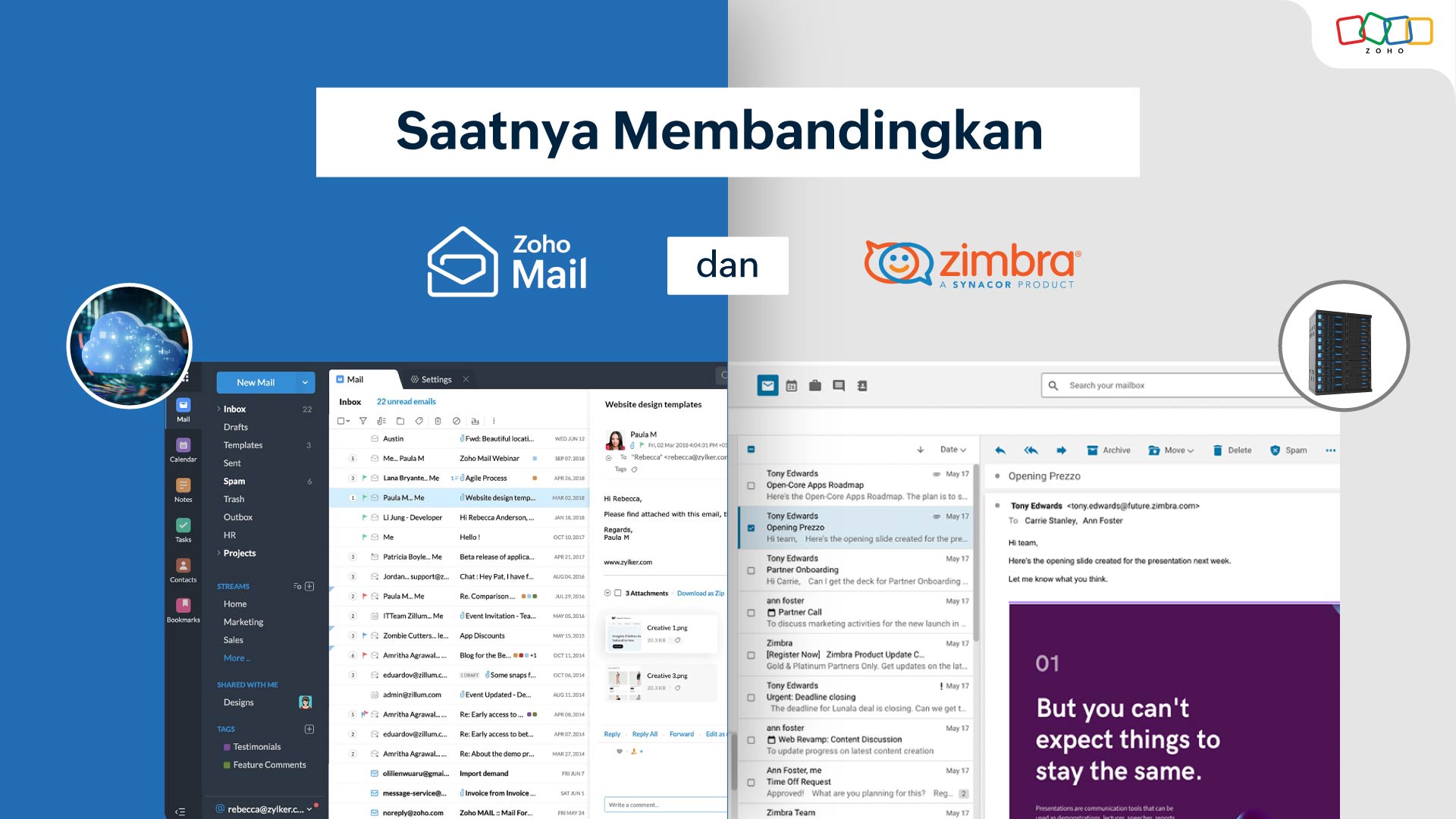 Intip Perbedaan Email Perusahaan Zoho Mail dengan Zimbra