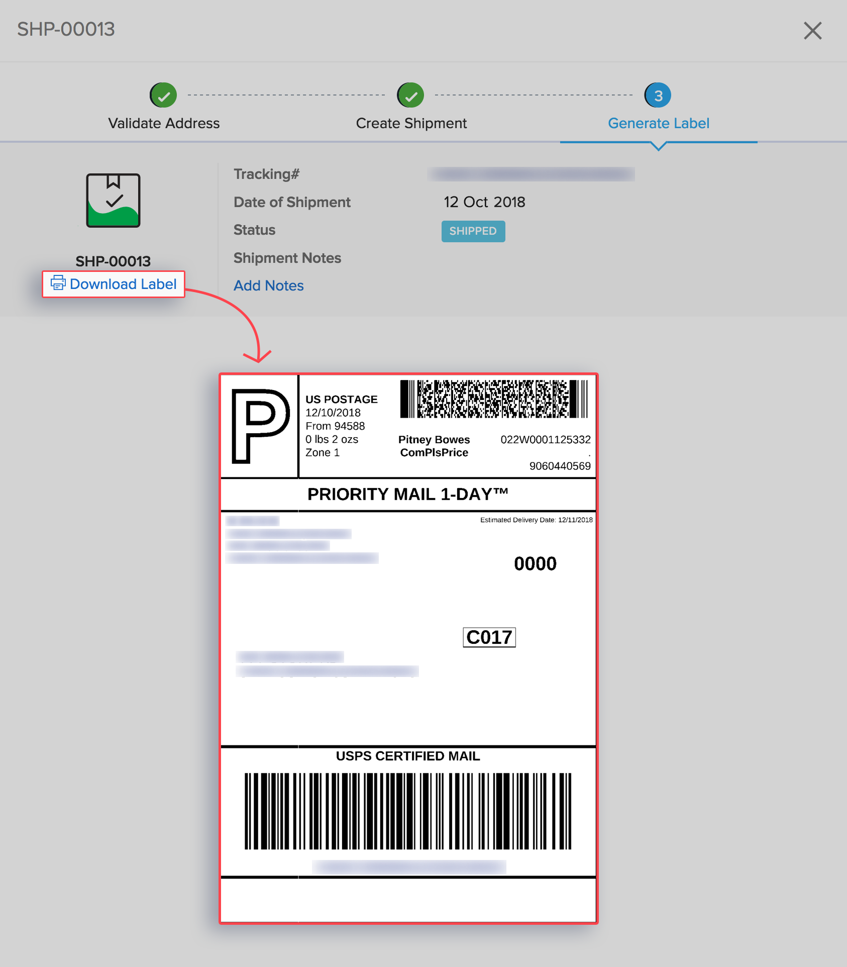 Create usps tracking number, generate usps label for your package