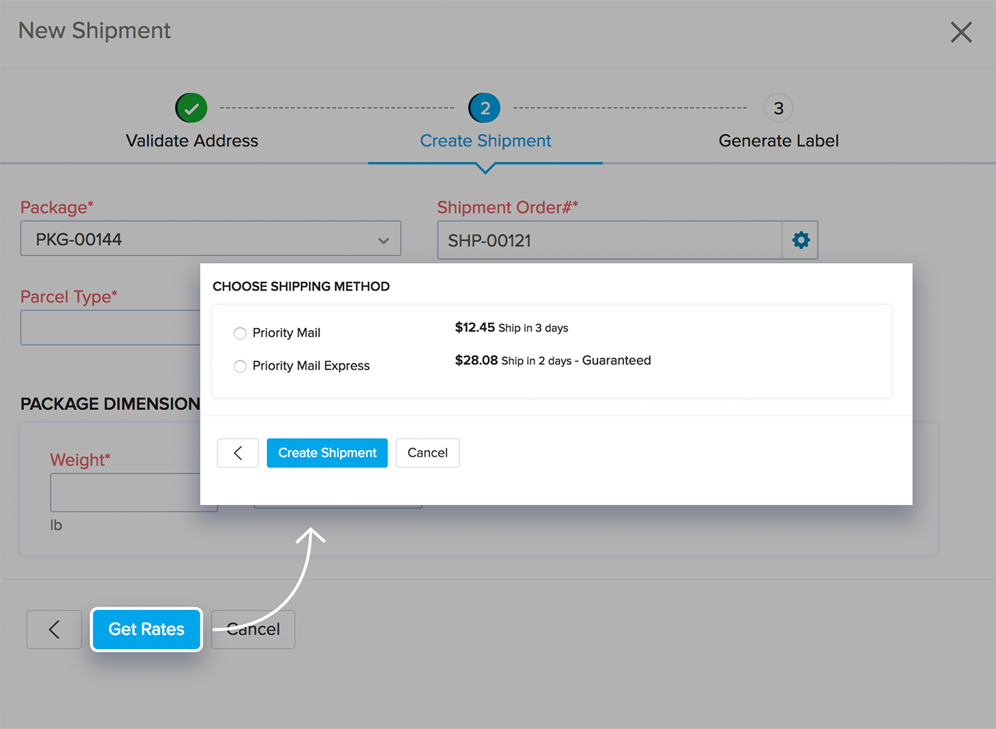 Get real time rates-USPS