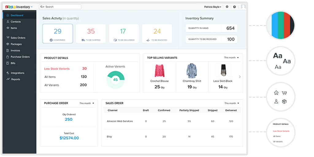 Zoho Inventory Visual Design