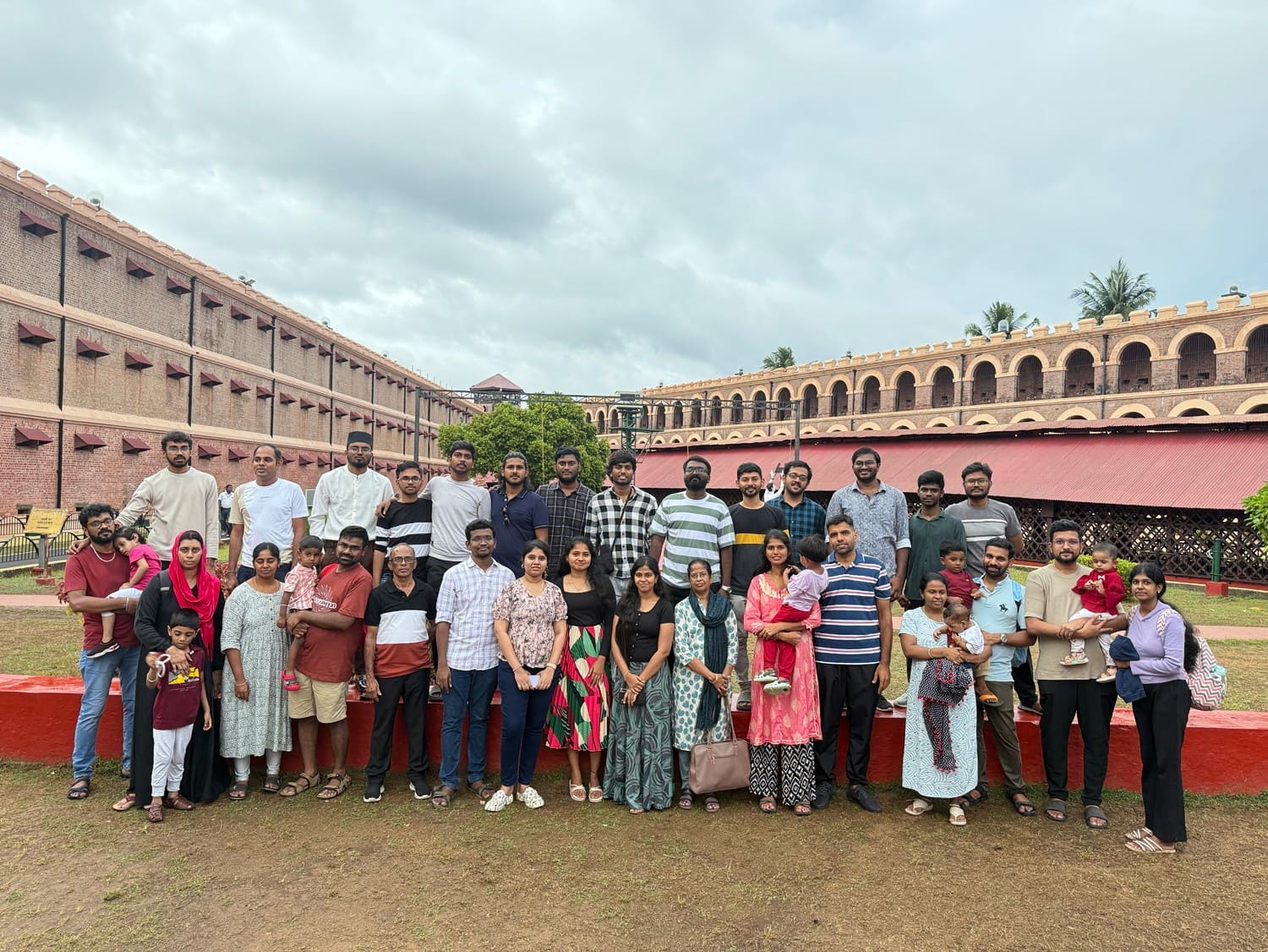 The team taking a rare break together—with their families.