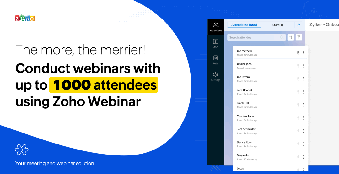 1000 Attendees - Zoho Meeting