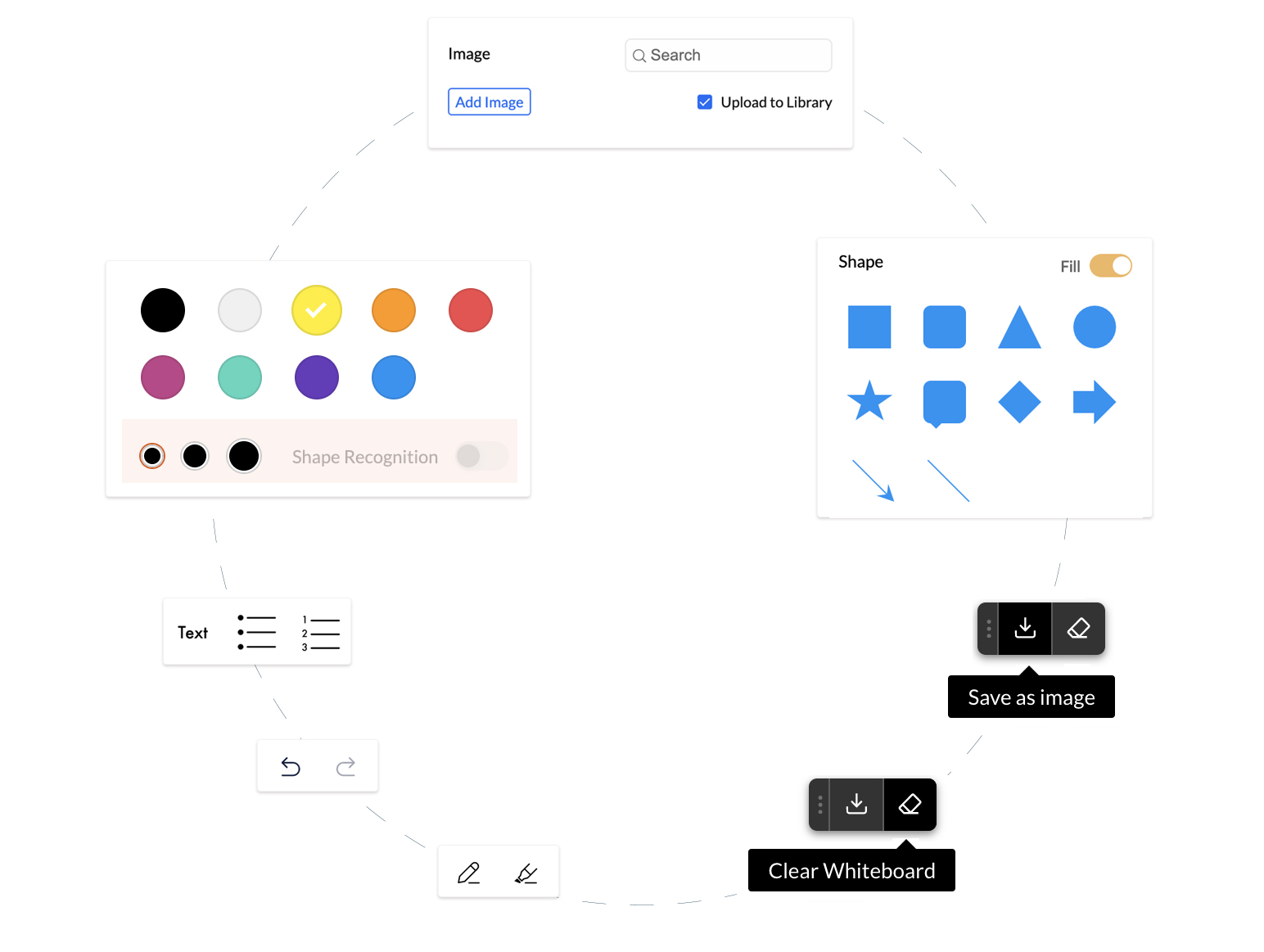 Whiteboard features