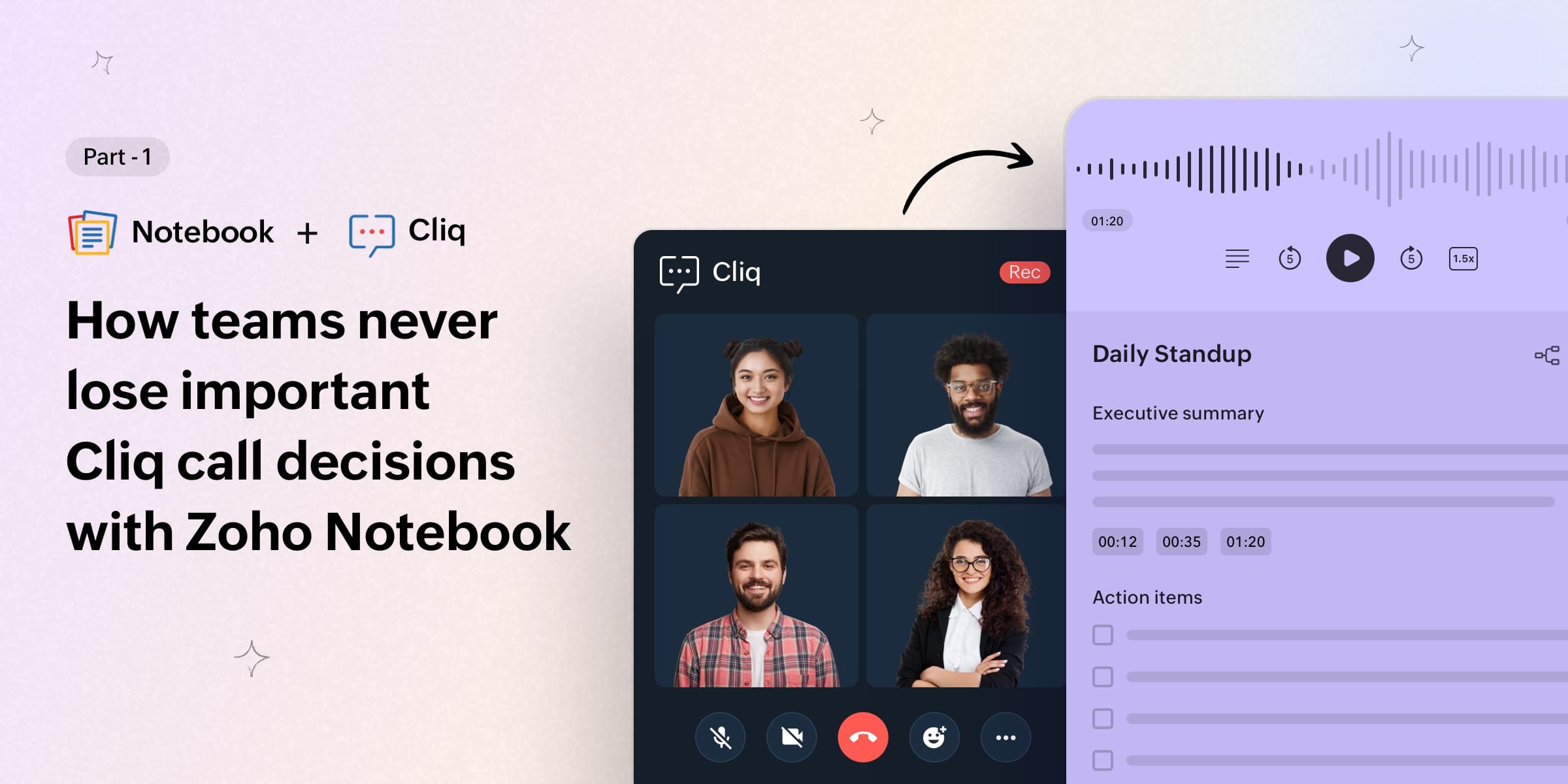 How teams never lose important Cliq call decisions with Zoho Notebook