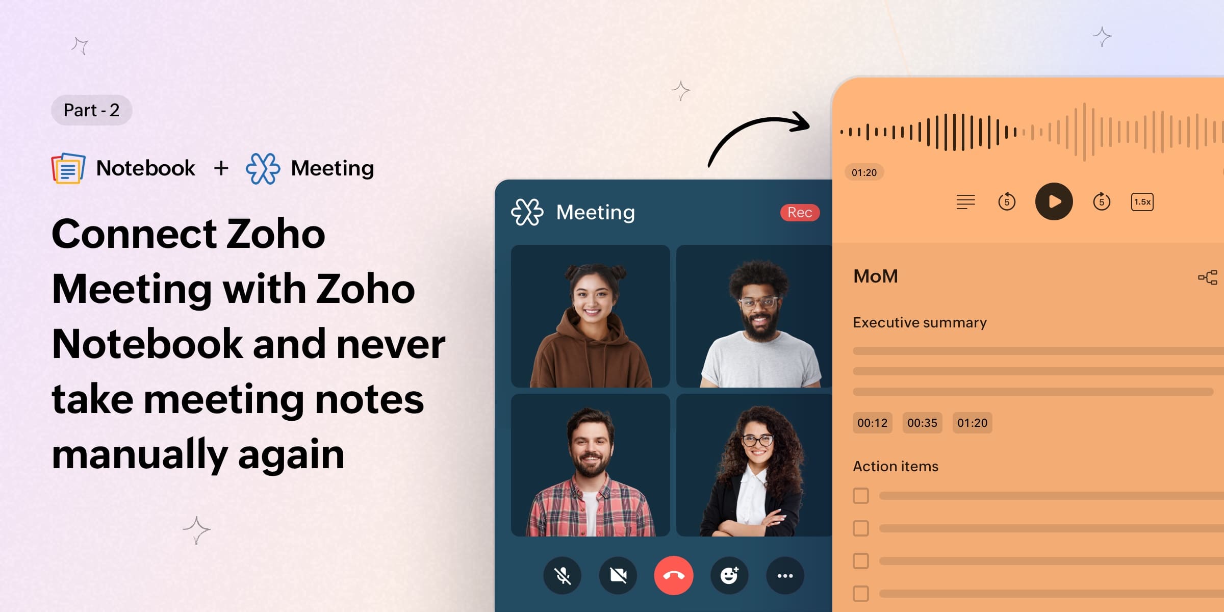Connect Zoho Meeting with Zoho Notebook and never take meeting notes manually again