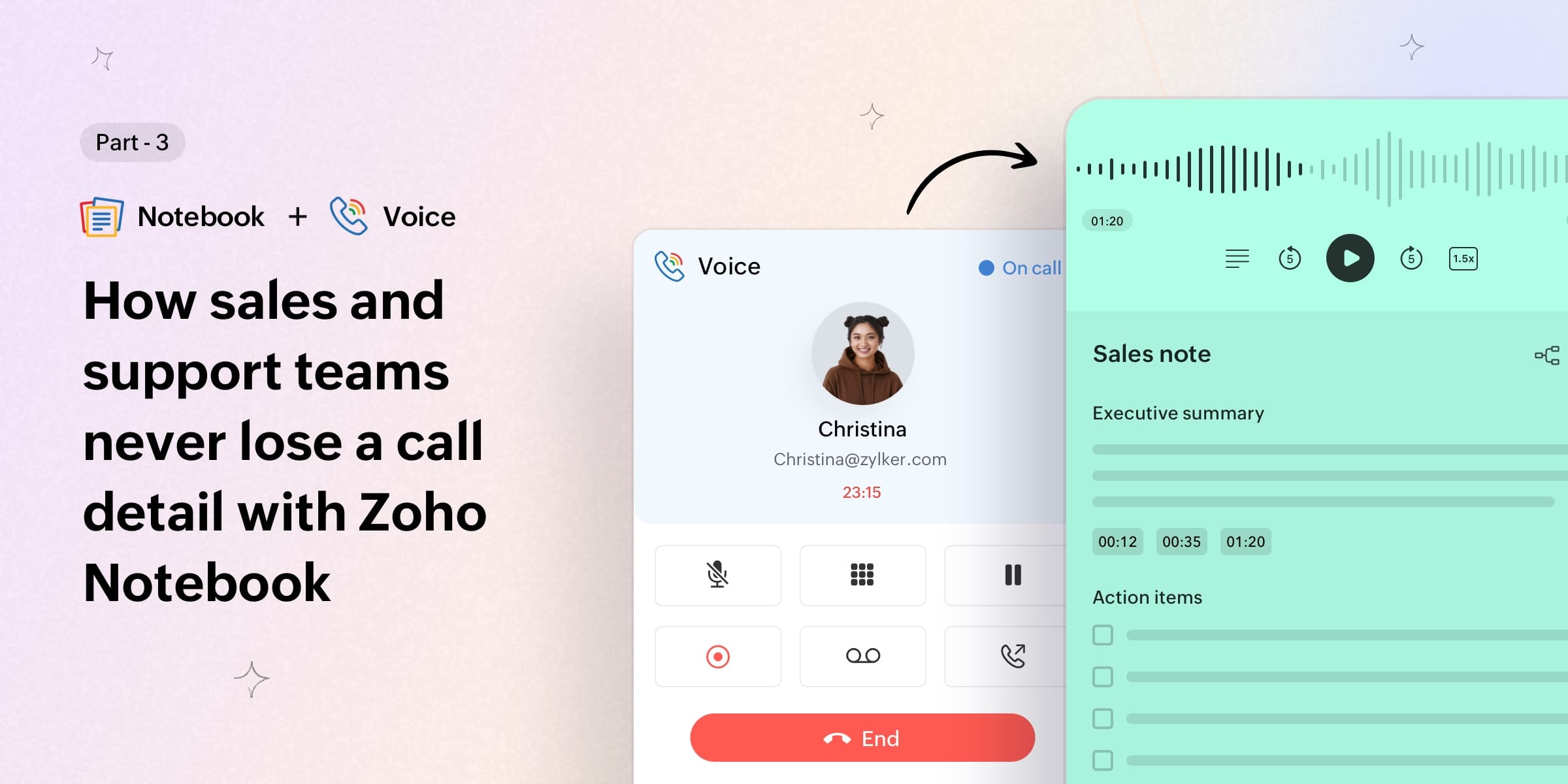 How sales and support teams never lose a call detail with Zoho Notebook