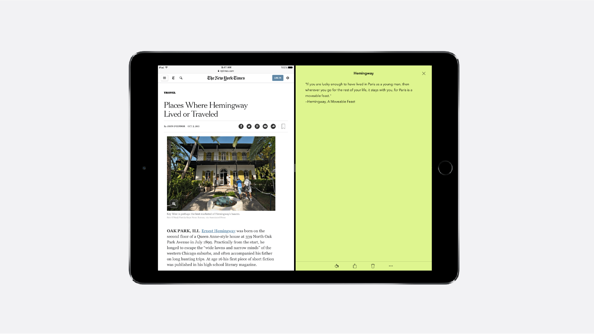 Notebook iPad Pro Split View