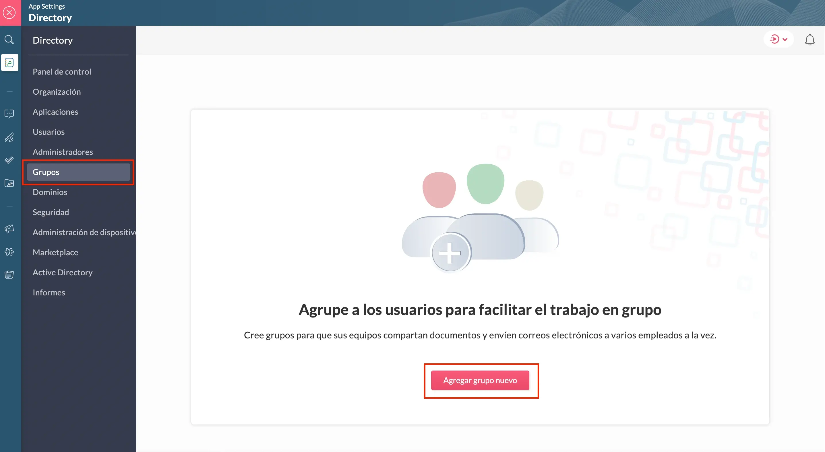 crear grupos o departamentos en zoho one