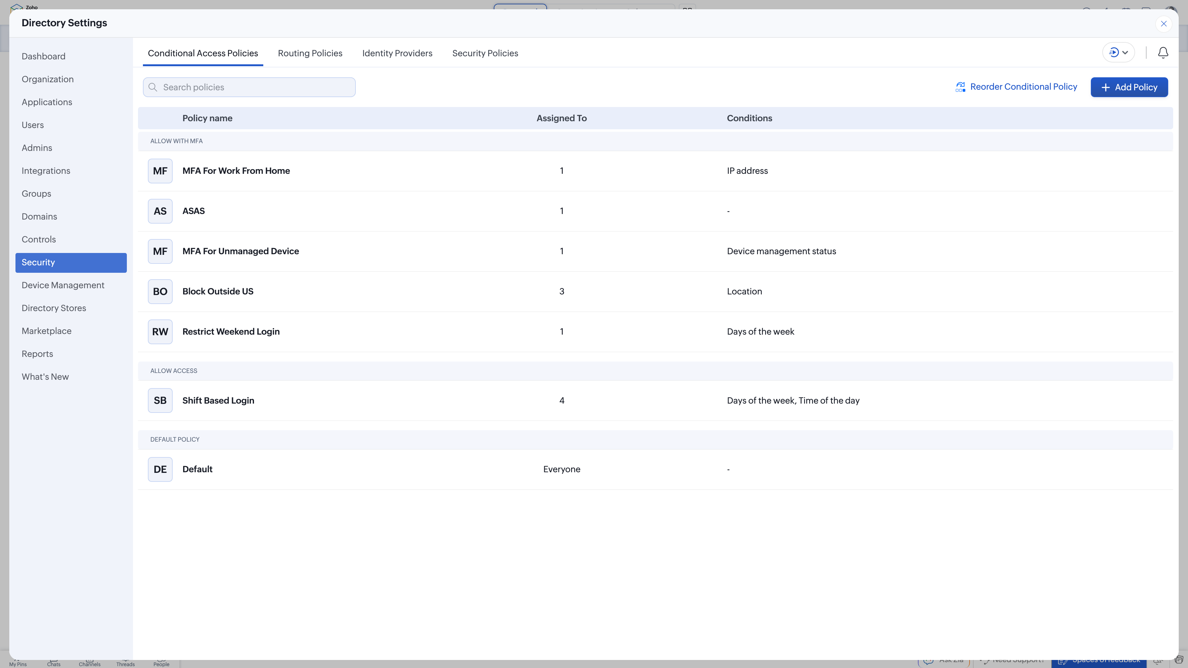 Authentication modes