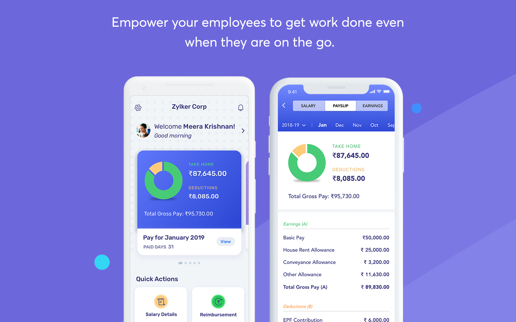 Payroll mobile app for employees