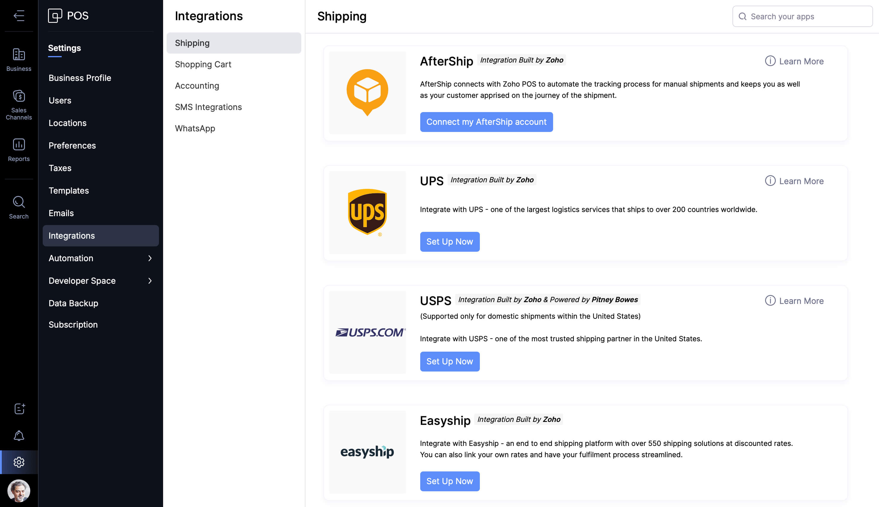 Manage intergrations