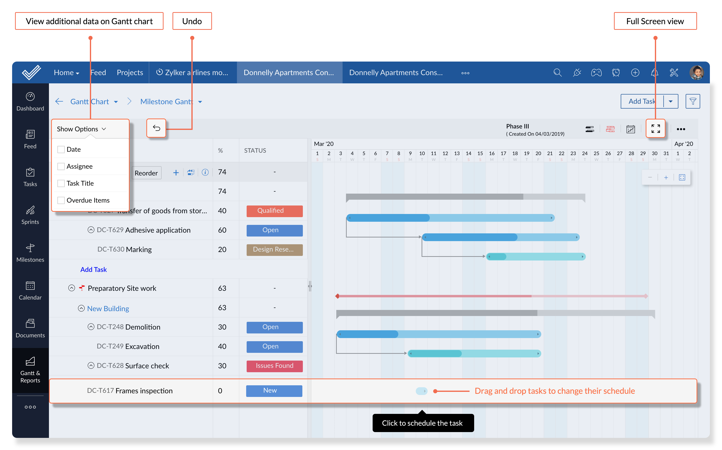 Introducing New And Improved Gantt Chart In Zoho Projects An Upgraded Chart For An Elevated