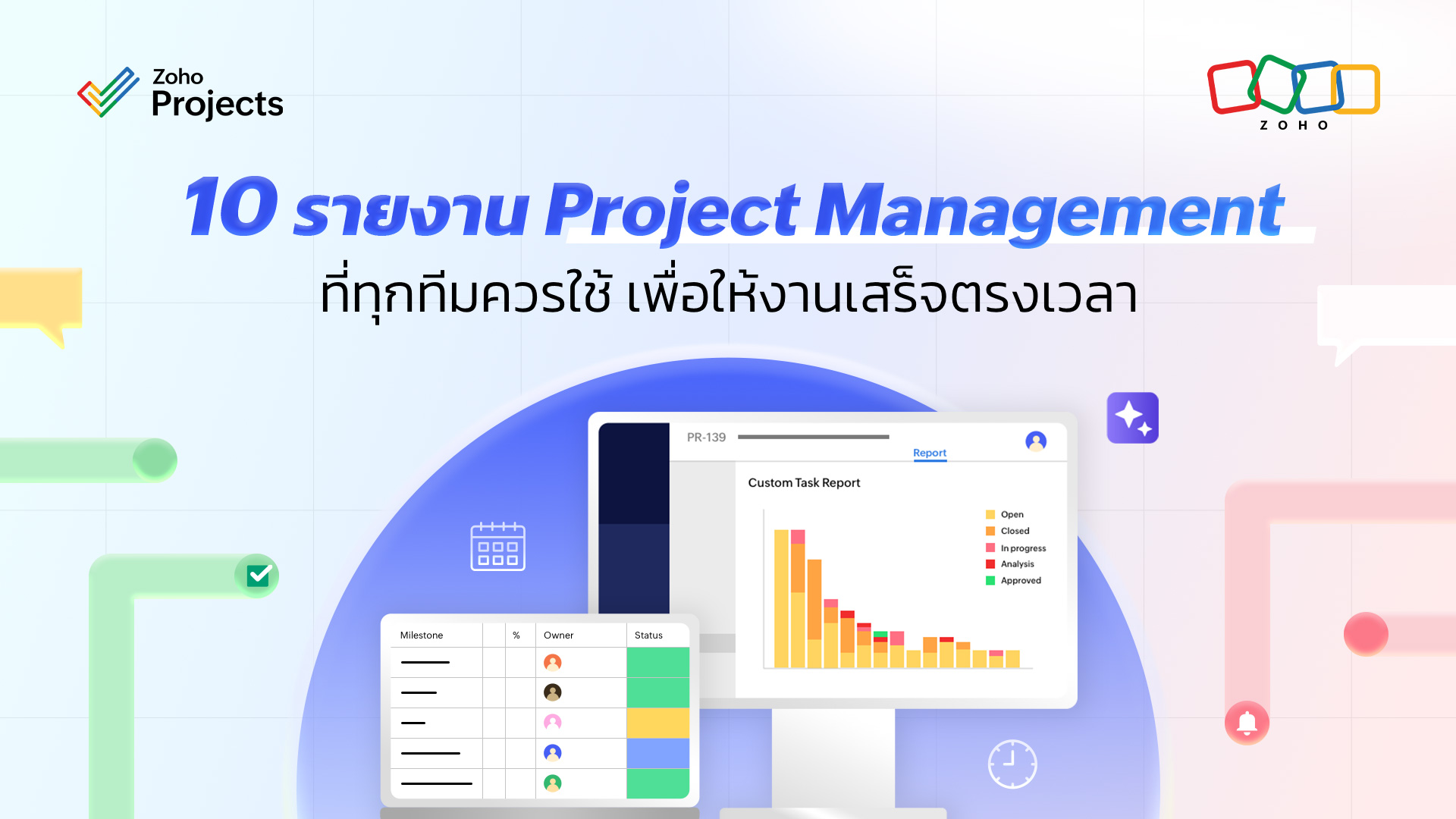 10 รายงาน Project Management ที่ทุกทีมควรใช้ เพื่อให้งานเสร็จตรงเวลา