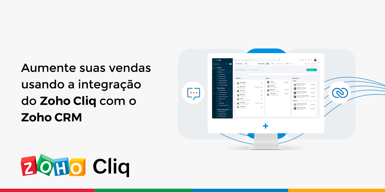 Aumente suas vendas usando a integração do Zoho Cliq com o Zoho CRM