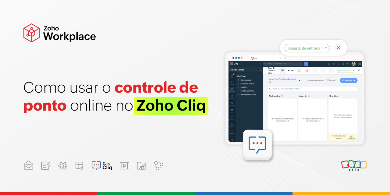 Como usar o controle de ponto online no Zoho Cliq