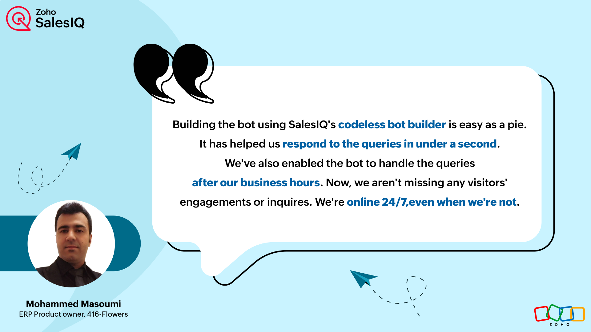 Build a website chatbot with Zoho SalesIQ