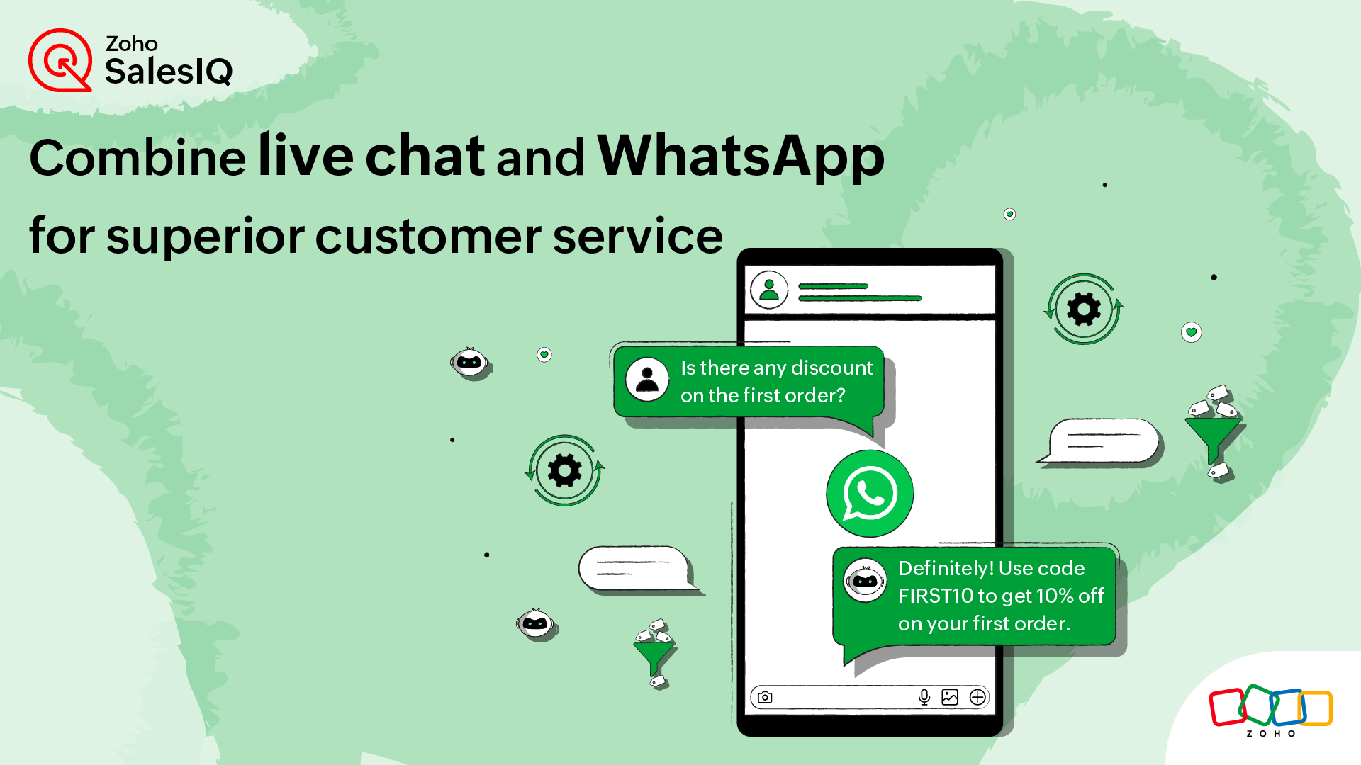 WhatsApp + live chat for superior customer service