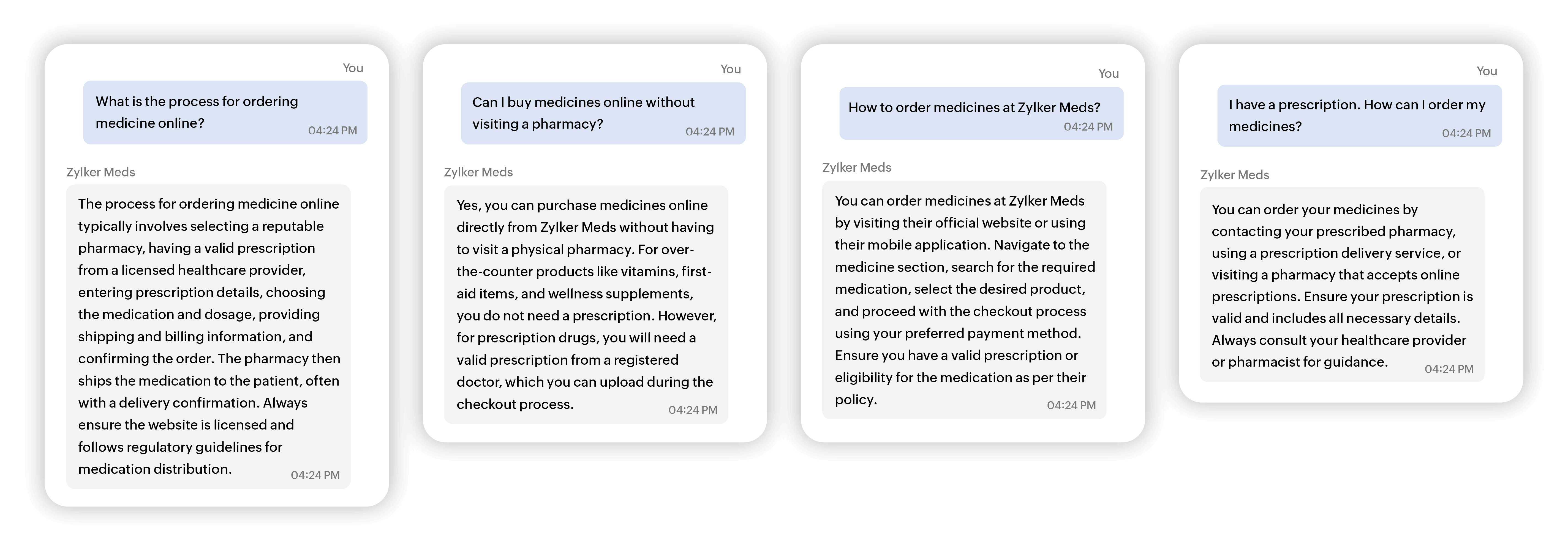 Answer Bot responding to a visitor question using the selected AI model