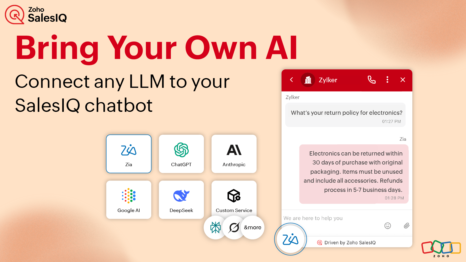 Bring Your Own AI: Connect any LLM to your SalesIQ chatbot