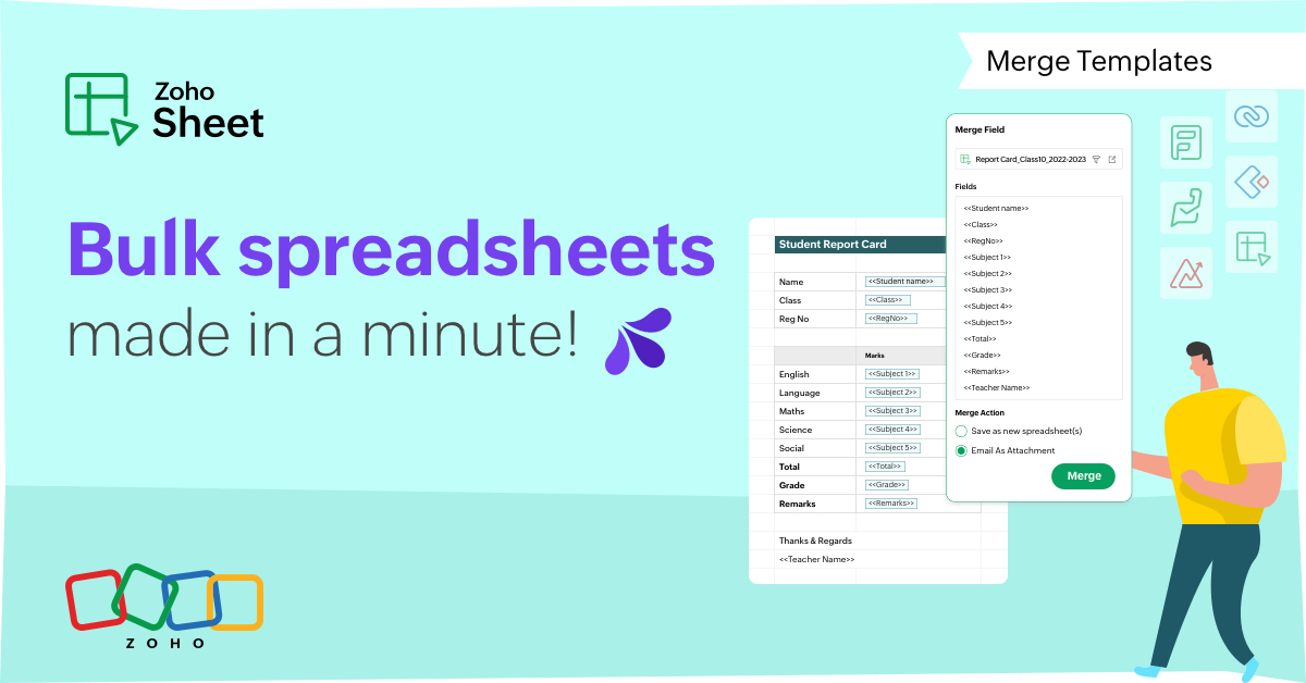 Introducing Merge Template in Zoho Sheet—a smart way of working with dynamic data records in bulk!