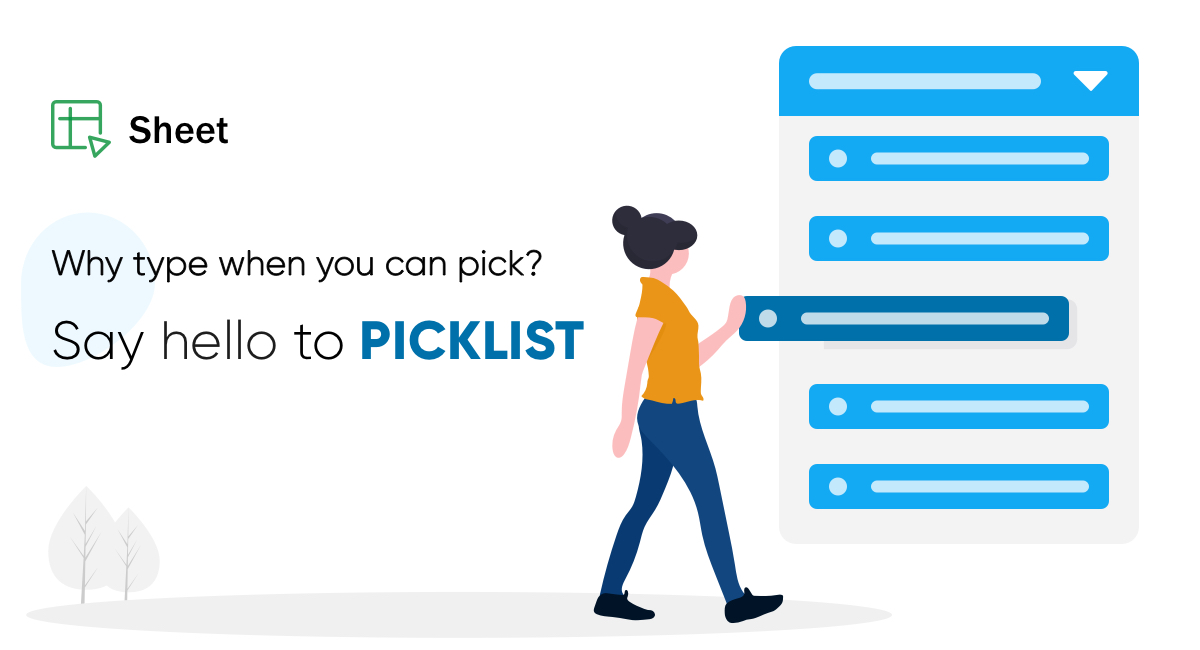 Pick list in Zoho Sheet