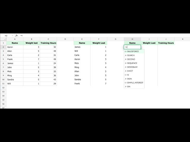 Rumus spreadsheet Sort dan Sortby