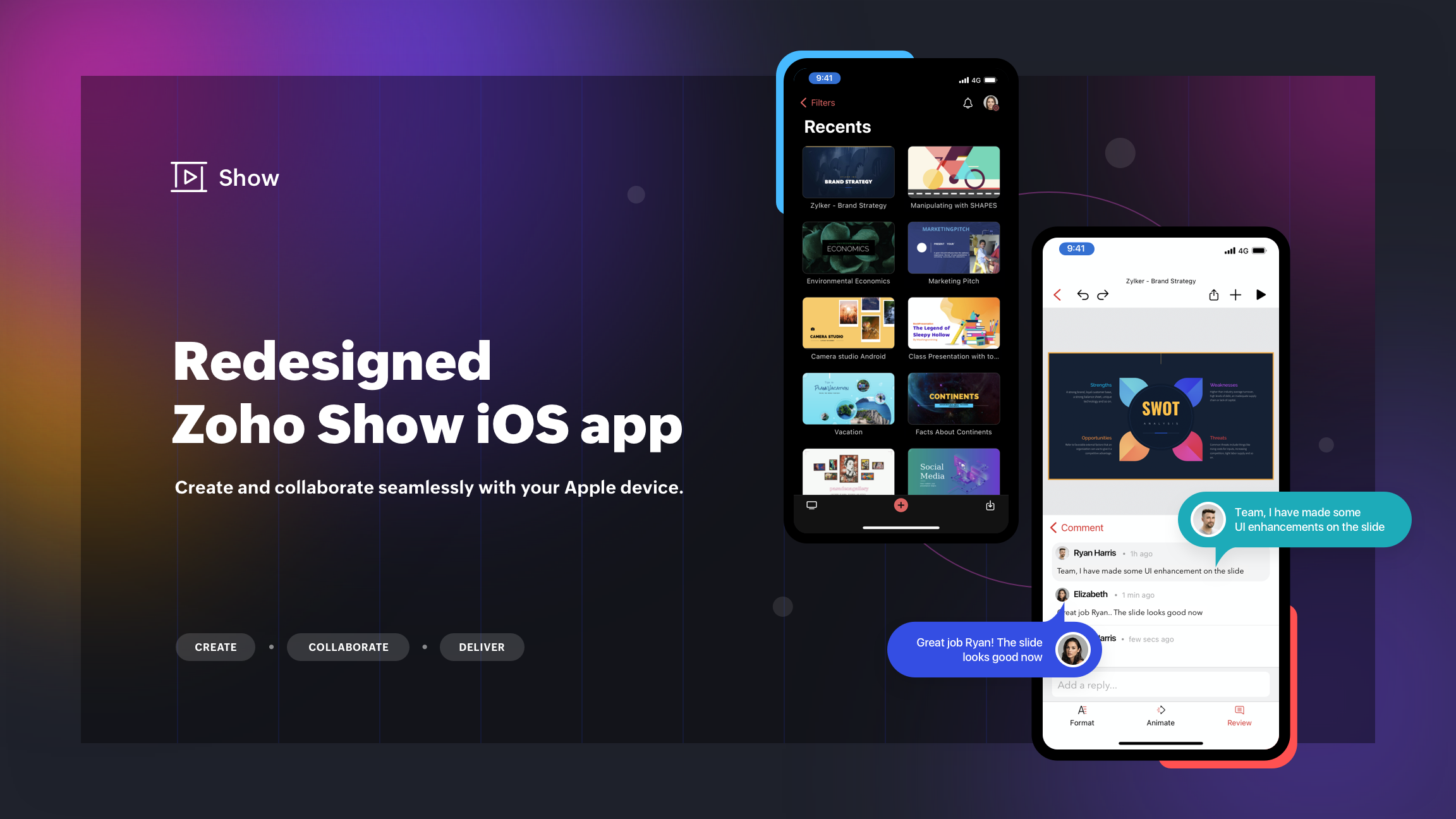 Show презентации. Zoho show презентация. IOS presentation. Zoho show примеры. Download Zoho show.