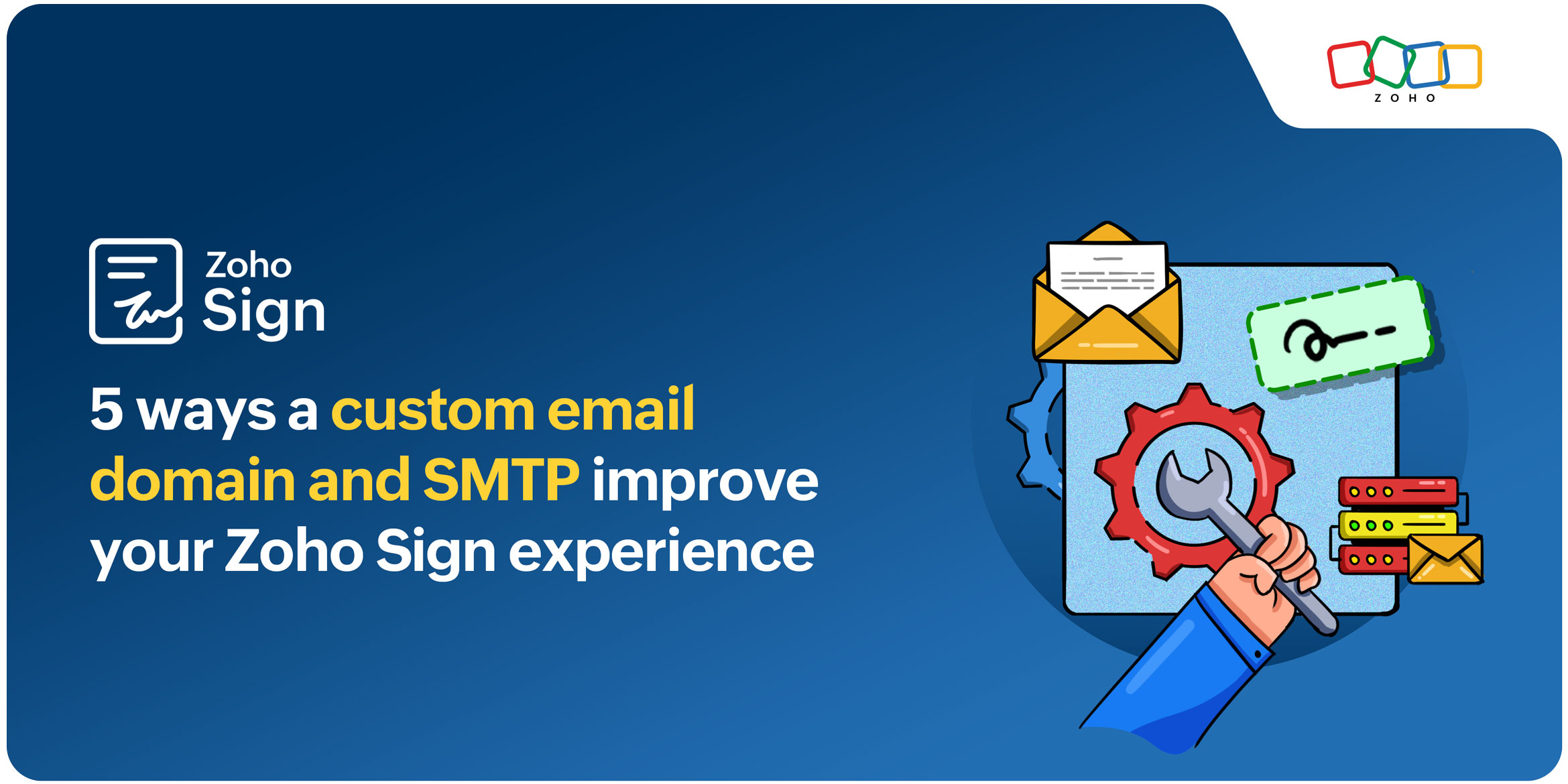 5 ways a custom email domain and SMTP improve your Zoho Sign experience