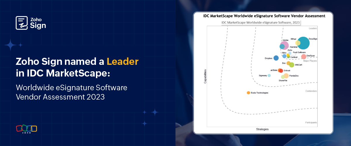 Zoho Sign named a Leader in IDC MarketScape: Worldwide eSignature Software Vendor Assessment