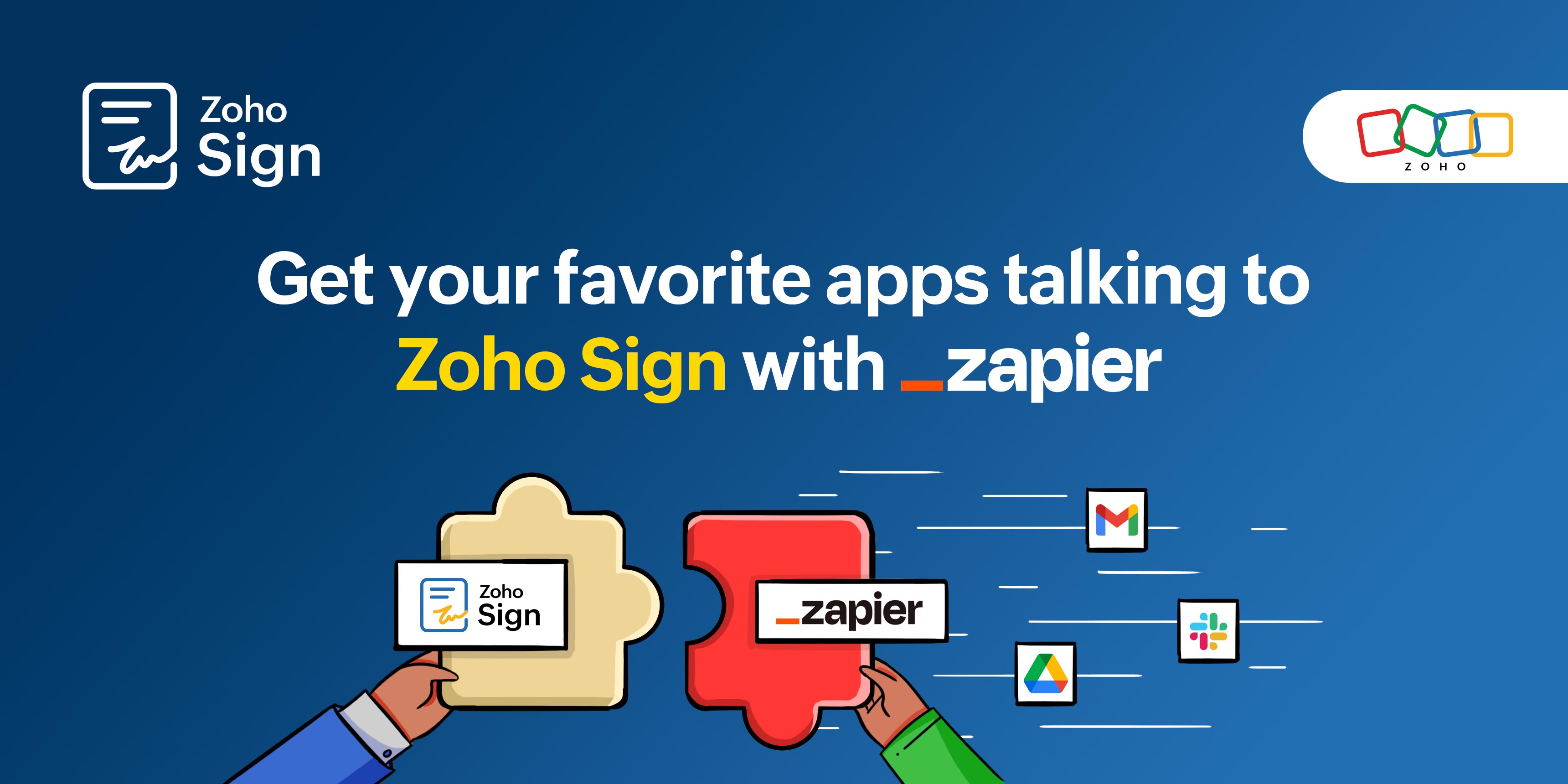 Get your favorite apps talking to Zoho Sign with Zapier