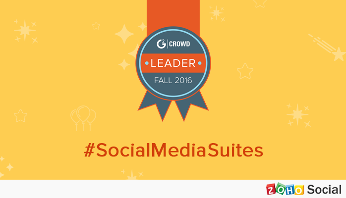 Zoho Social - G2 Crowd Leader Fall 2016 - Social Media Suites