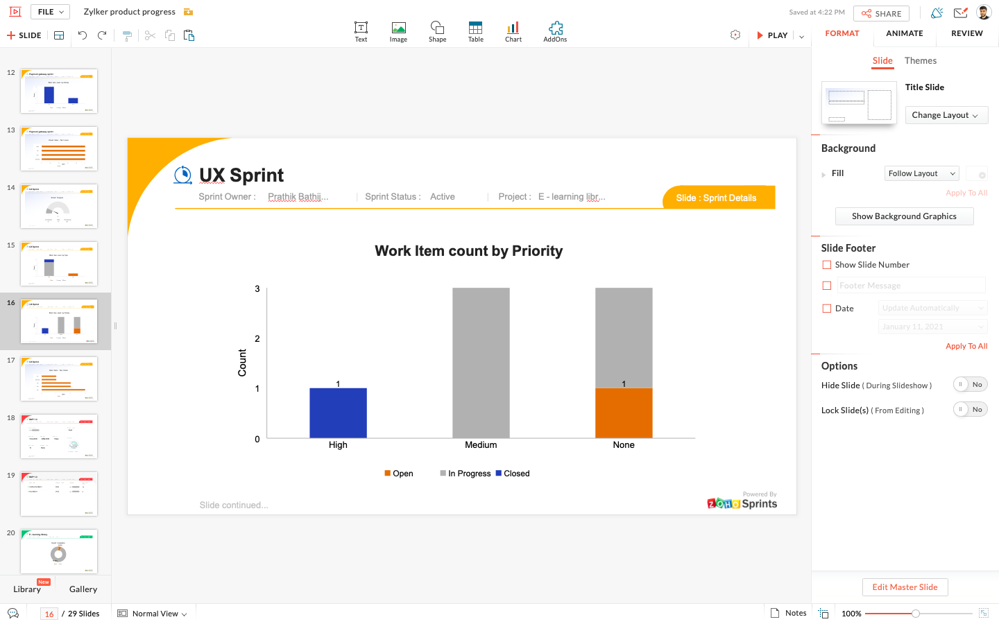 Zoho Sprints-Zoho Show