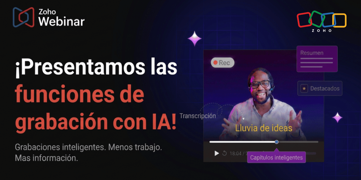 Te presentamos las nuevas funciones de grabación de Zoho Webinar