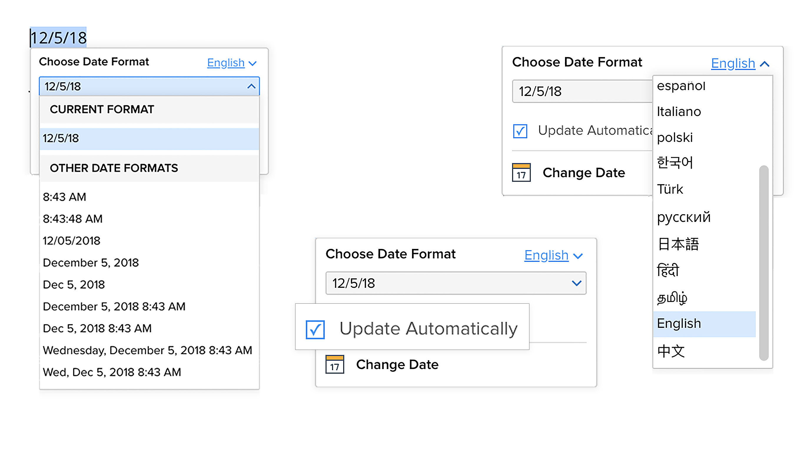 Date picker in Writer