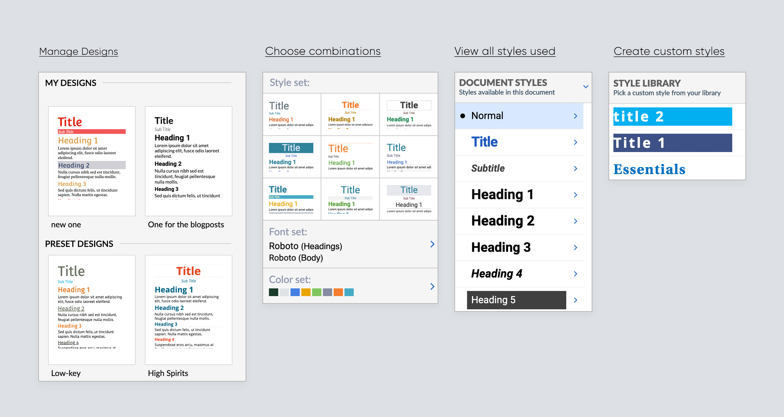 Create your masterpiece document using the Design tab 