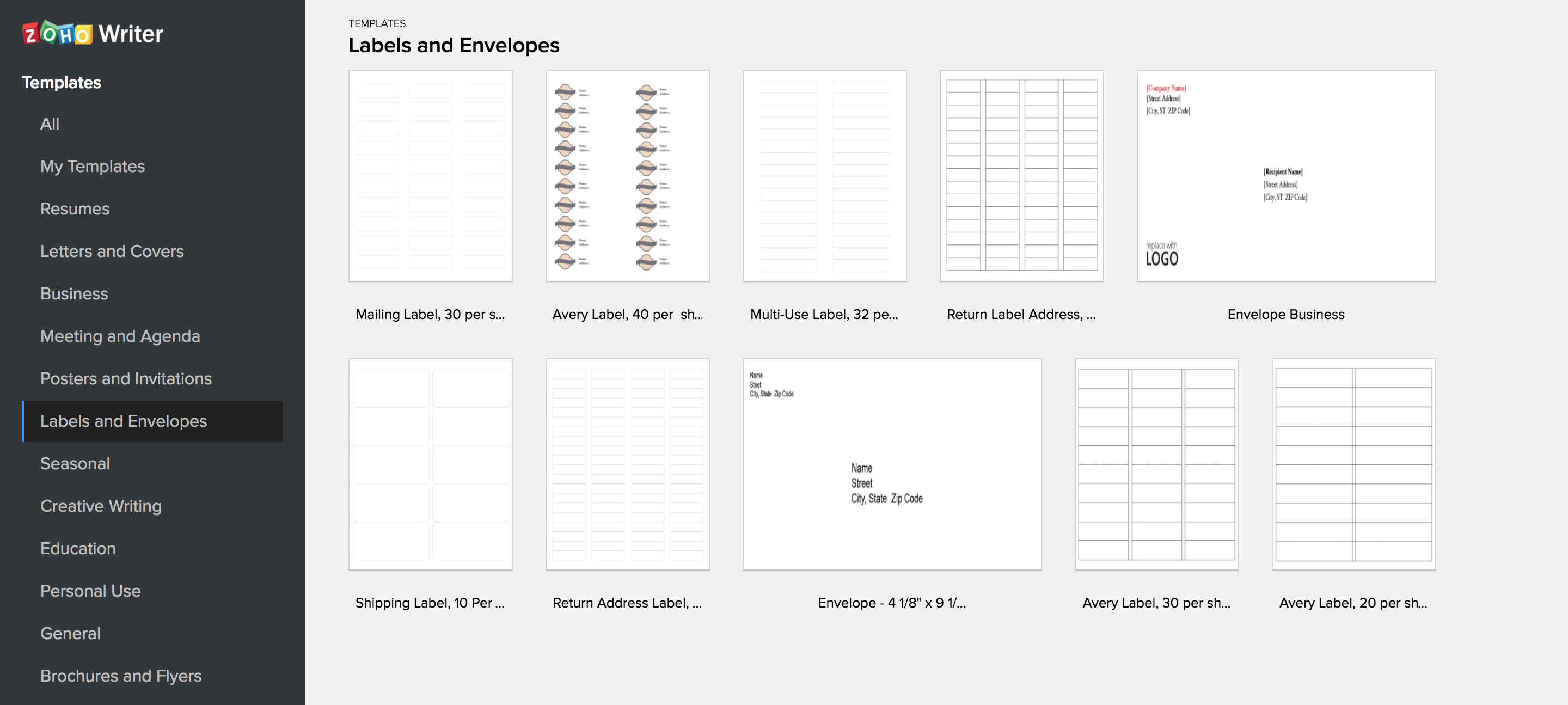 Label templates