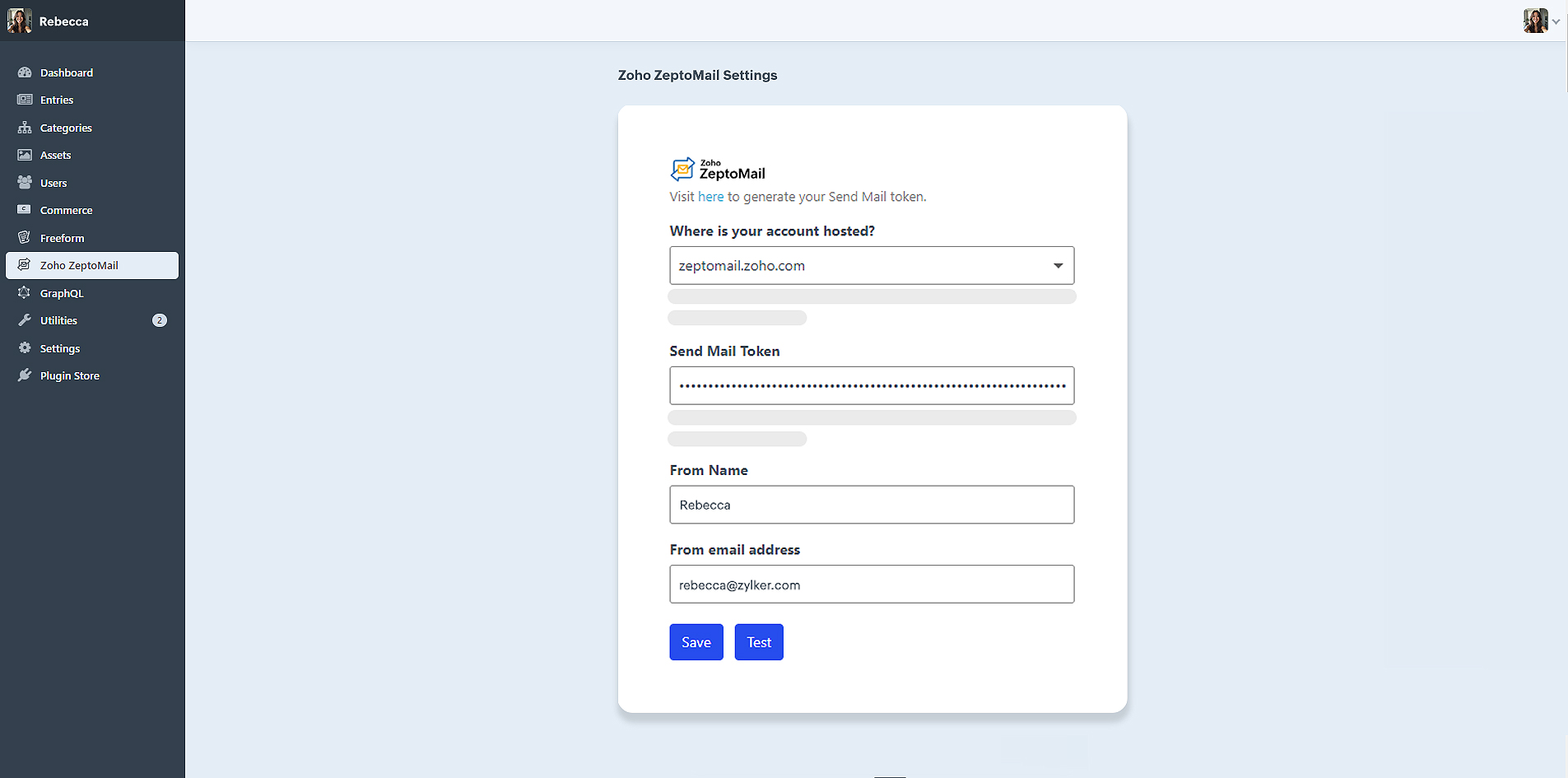 Craft cms and zeptomail integration