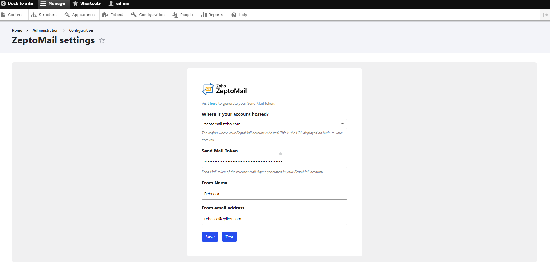 drupal and zeptomail integration