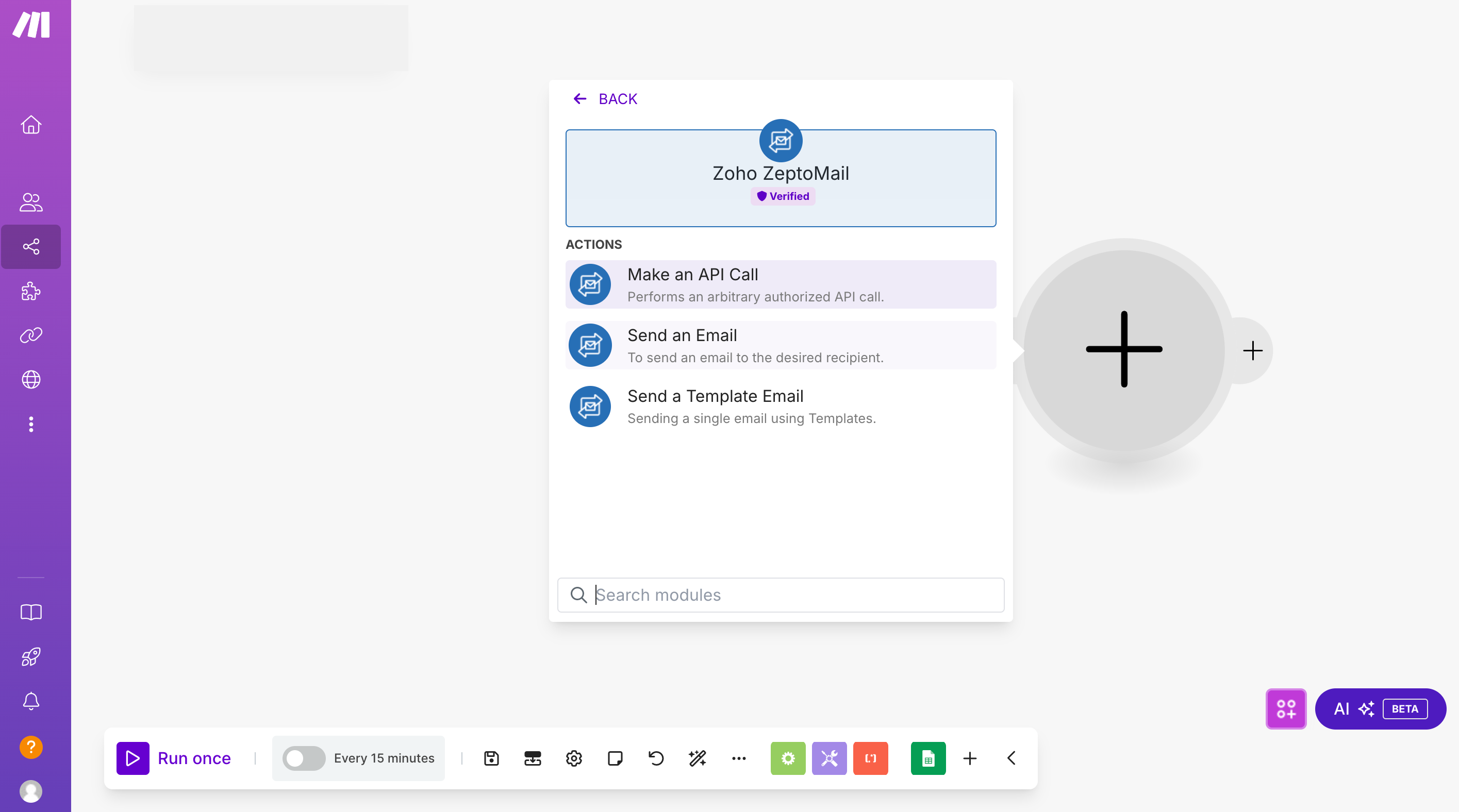 make and zeptomail integration